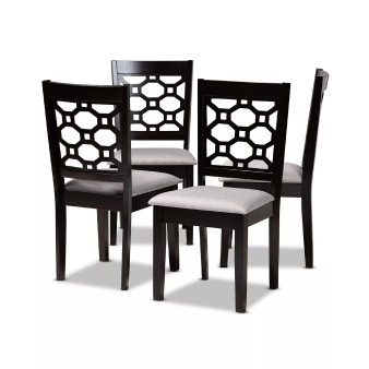 Peter Modern and Contemporary Fabric Upholstered 4 Piece Dining Chair Set