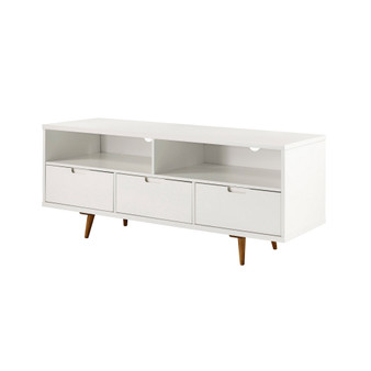 58" 3 Drawer Solid Wood TV Stand
