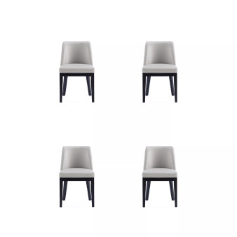 Gansevoort 4 Piece Beech Wood Faux Leather Upholstered Dining Chair Set