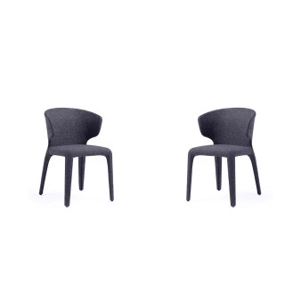 Conrad 2-Piece Woven Tweed Upholstered Dining Chair Set