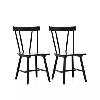 Dining Chairs Set of 2 Windsor Chairs Wood Armless Chairs with Solid Rubber Wood