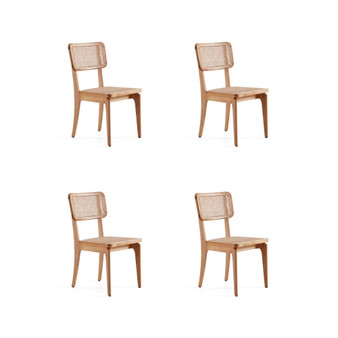 Giverny 4-Piece Ash Wood and Natural Cane Versatile Dining Chair