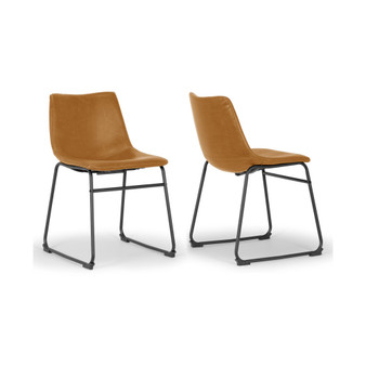 Set of 2 Adan Iron Frame Vintage-like Dining Chair