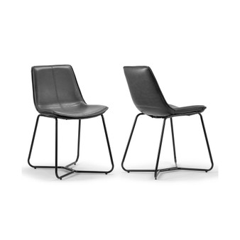 Set of 2 Amery Iron Frame Vintage-like Dining Chair