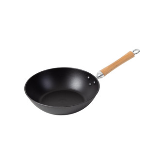 Professional Series Cast Iron Stir Fry Pan with Maple Handle, 11.5"