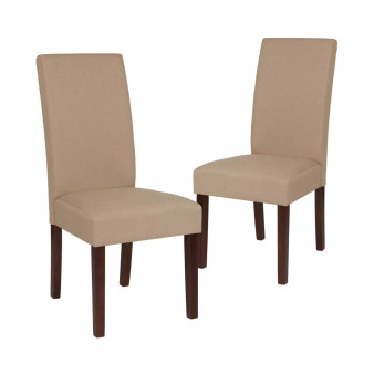 Two Mid-Century Parson's Chairs And Finished Hardwood Frame For Kitchen, Dining Room & More