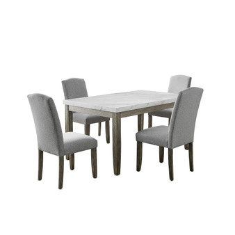 Emily Marble Dining 5-Pc Set ( Table & 4 Side Chairs)