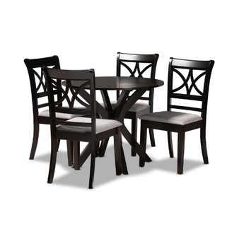 Julia Modern and Contemporary Fabric Upholstered 5 Piece Dining Set