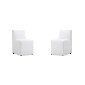 Anna 2 Piece Faux Leather Upholstered Square Dining Chair Set