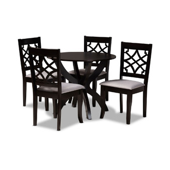 Sandra Modern and Contemporary Fabric Upholstered 5 Piece Dining Set