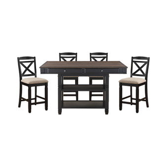 Carlow 5pc Dining Set (Counter Height Rectangular Table & 4 Side Chairs)