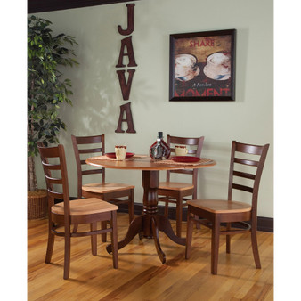 42" Dual Drop Leaf Table With 4 Emily Chairs