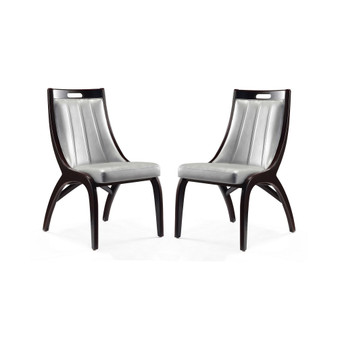 Danube 2-Piece Faux Leather Upholstered Beech Wood Dining Chair