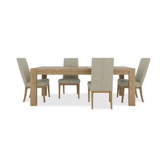 Davie Rectangle Dining 5pc Set (Table + 4 Upholstered Side Chair)