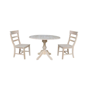 42" Round Top Pedestal Table with 2 Chairs