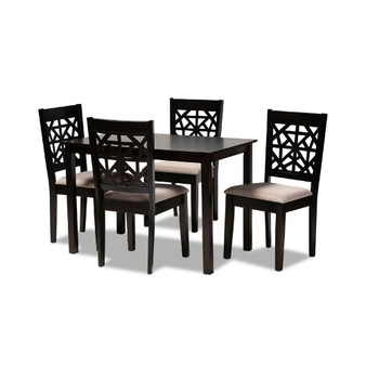 Jackson Modern and Contemporary Fabric Upholstered 5 Piece Dining Set