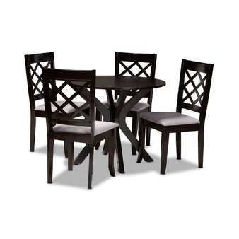 Jana Modern and Contemporary Fabric Upholstered 5 Piece Dining Set