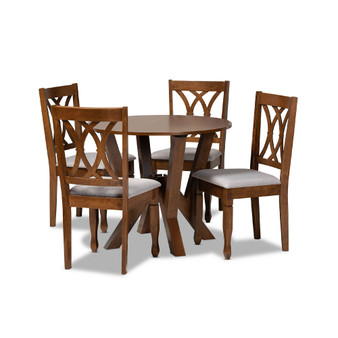 Irene Modern and Contemporary Fabric Upholstered 5 Piece Dining Set