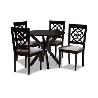 Sadie Modern and Contemporary Fabric Upholstered 5 Piece Dining Set