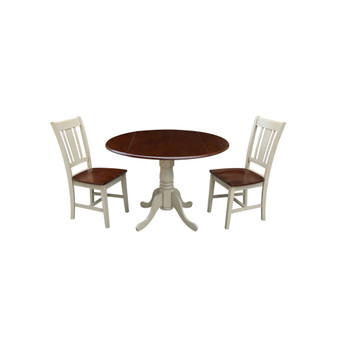 42" Dual Drop Leaf Table With 2 San Remo Chairs