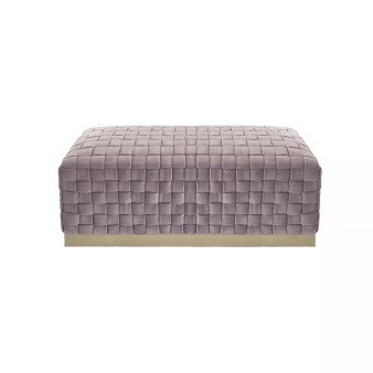 Satine Woven Bench with Metal Base