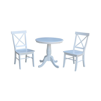 30" Round Top Pedestal Table- With 2 C08-613 Chairs