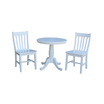 30" Round Top Pedestal Table- With 2 C08-61 Chairs