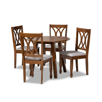 Leon Modern and Contemporary Fabric Upholstered 5 Piece Dining Set