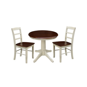 30" Round Top Pedestal Table- With 2 Madrid Chairs
