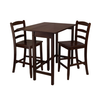 Lynnwood 3-Piece Drop Leaf High Table with 2 Counter Ladder Back Stool/Chair