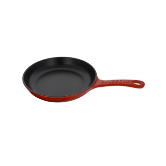 French Enameled Cast Iron Fry Pan with Cast Iron Handle, 8-inch