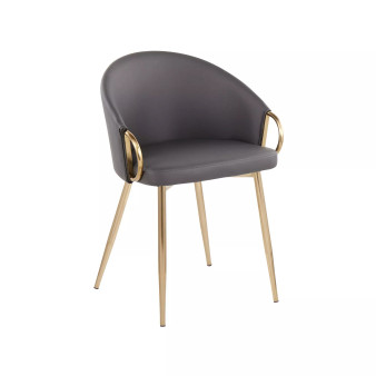 Claire Contemporary Glam Chair Leather