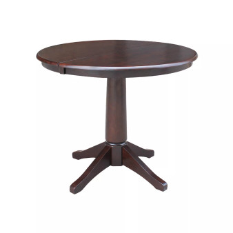 36" Round Top Pedestal Table with 12" Leaf