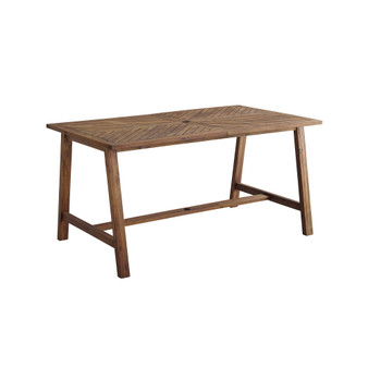 60" Acacia Wood Chevron Dining Table