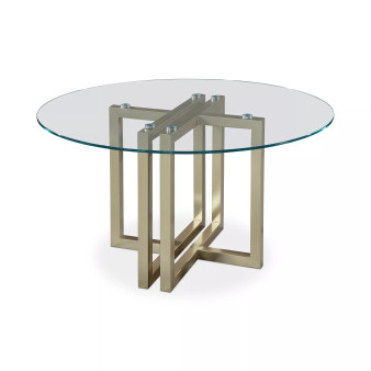 Emila 54" Round Glass Mix and Match Dining Table, Created for Macy's