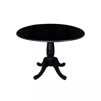 International Concept 42" Round Dual Drop Leaf Pedestal Table