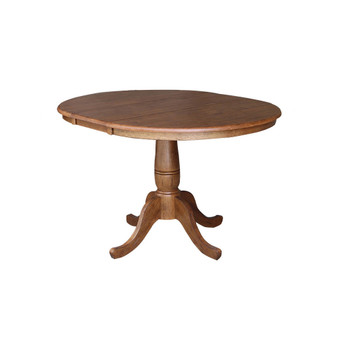 Round Top Pedestal Table with Leaf