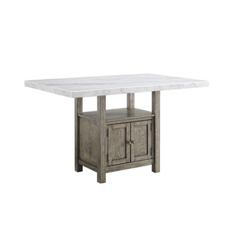 Grayson 60-inch White Marble Counter Storage Table
