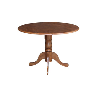 Round Dual Drop Leaf Pedestal Table