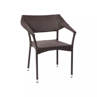 Jace Commercial Grade Stacking Patio Chair, All Weather PE Rattan Wicker Patio Dining Chair