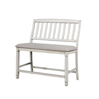Sonora Antique White Pub Bench