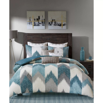 Alpine Chevron Stripe Reversible Comforter Set, Full/Queen