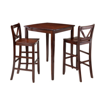 Inglewood 3-Piece High Table with 2 Bar V-Back Stools