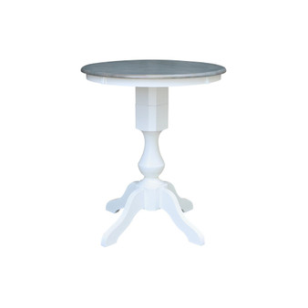 30" Round Top Pedestal Counter Height Dining Table