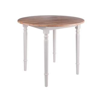 Sorella Round Drop Leaf Table, Natural & White