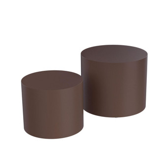 MDF Nesting table Set of 2 Round Side Table Brown