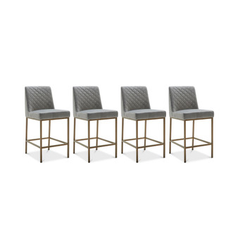 Cambridge Velvet Stool, 4-Pc. Set (4 Grey Counter Stools)