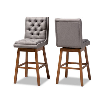 Gregory Modern Transitional Swivel Bar Stool Set, Set of 2
