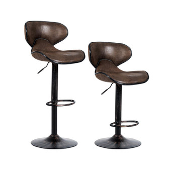 Set of 2 Adjustable Bar Stools Swivel Bar Chairs