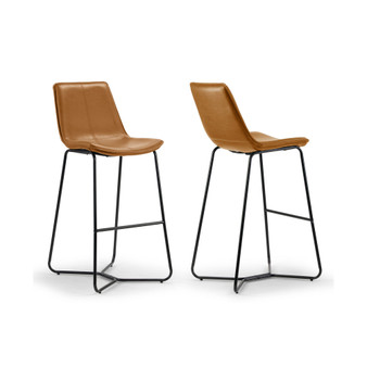 Set of 2 Amery Iron Frame Vintage-like Bar Stool